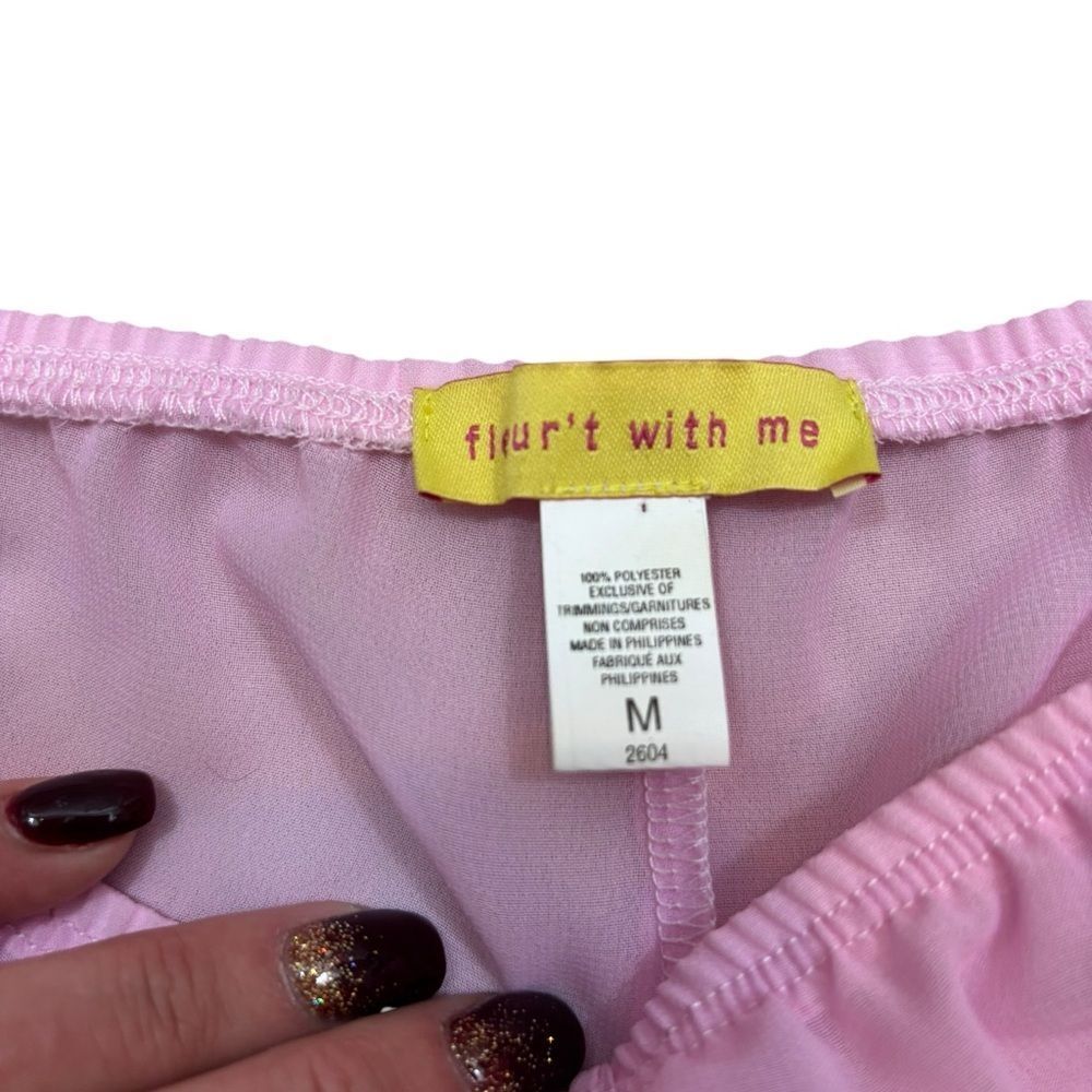 Ladies fluer’t with me Brand Pink and Black Tank and Panties Set Size Medium - Picture 2 of 8